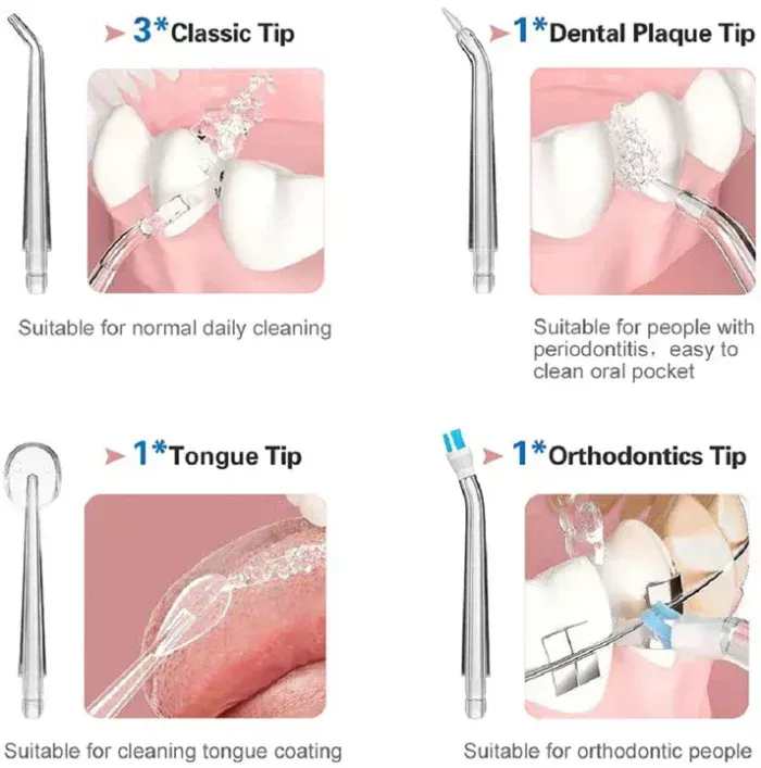 Portable Rechargeable Water Flosser Oral Irrigator (4 Nozzle) - Image 4